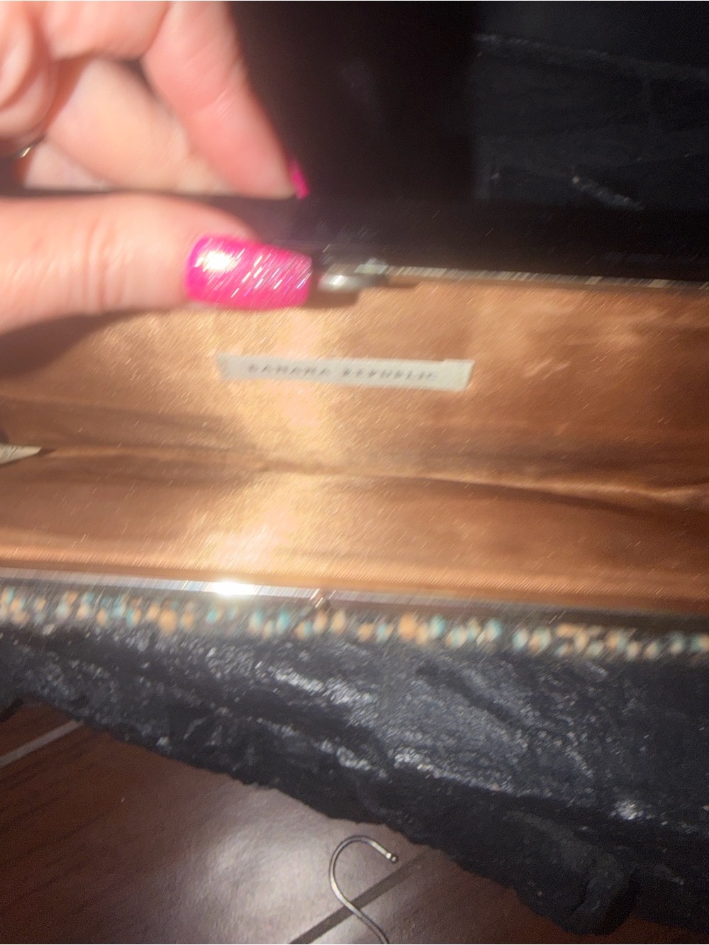 Banana Republic -  Woven Clutch - multi color stitching and Black - Picture 4 of 6